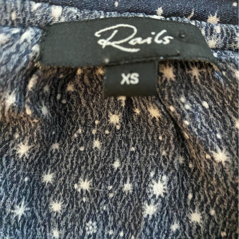 Rails Jasmine Navy Nova Star Print Mini Dress Lon… - image 5